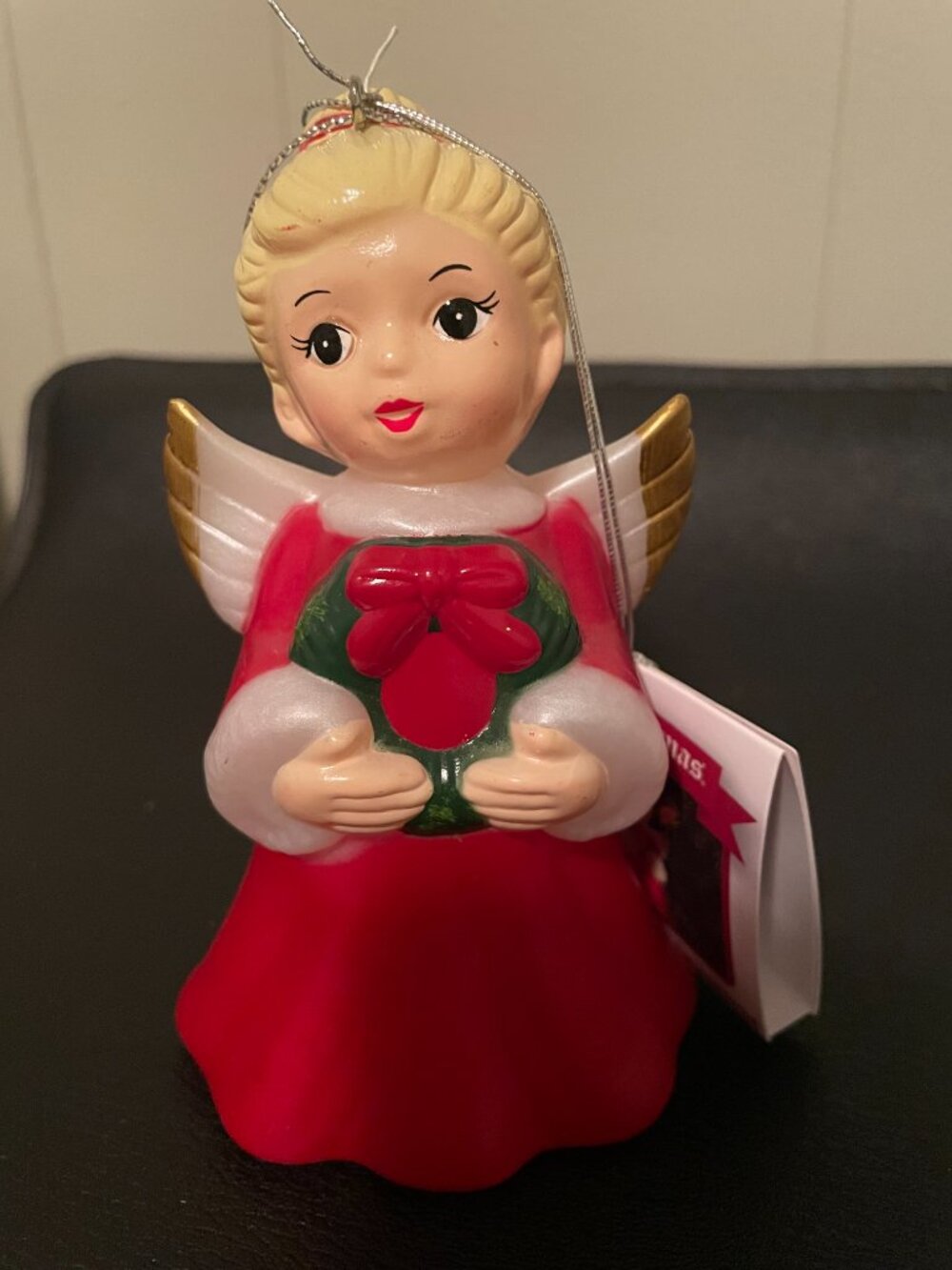 Mr. Christmas Lighted Blow Mold Angel Ornament w/ Wreath & Timer NEW